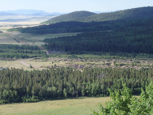 GDMBR: The neat rows of rocks are mine tailings; they have been there for over 100 years.